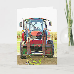 grattis på födelsedagen Red Tractor Card Kort