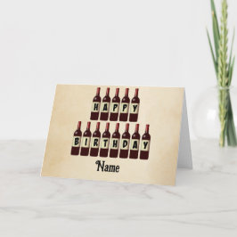 Grattis på födelsedagen Red Vin Flaskor Anpassad Kort