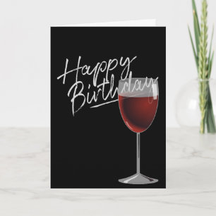 Grattis på födelsedagen Red Vin på svart Kort