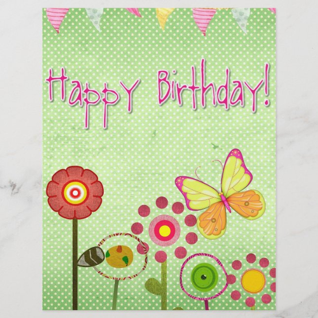 Grattis på födelsedagen reklamblad (Framsidan)