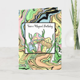 Grattis på födelsedagen Retro Svampar och målarbil Kort