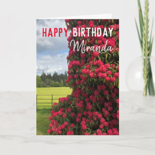 Grattis på födelsedagen - Rhododendron och scenvy Kort
