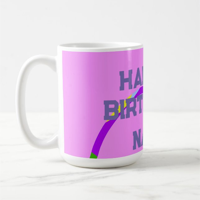 Grattis på födelsedagen Ringar Rosa  Kaffemugg (Vänster)