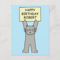 Grattis på födelsedagen Robert Tecknad Cat