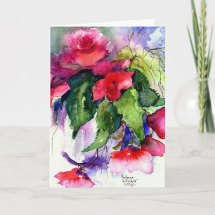grattis på födelsedagen, rödblommor kort