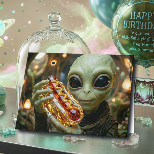 Grattis på födelsedagen Rolig Alien Puns Kort