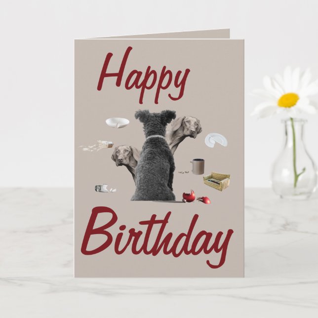 Grattis på födelsedagen rolig hund kort (Liten växt)