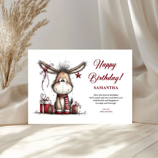 Grattis på födelsedagen Roliga djur anpassat namn  (Happy Birthday Funny Animals Custom Name kids greeting card)