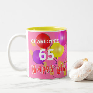 grattis på födelsedagen Roligt 65e Milstolpe Per Två-Tonad Mugg