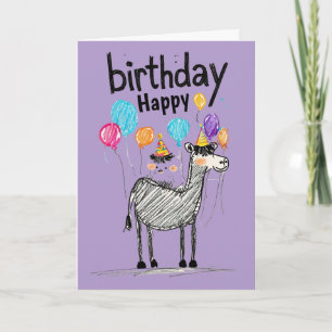 Grattis på födelsedagen Roligt med Cute Horse & Ba Kort