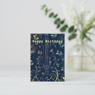 Grattis på födelsedagen - Romantic Flowers Guitar Anteckningskort
