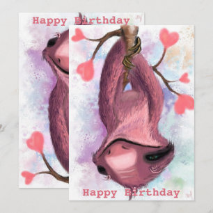 Grattis på födelsedagen - Romantic Sloth