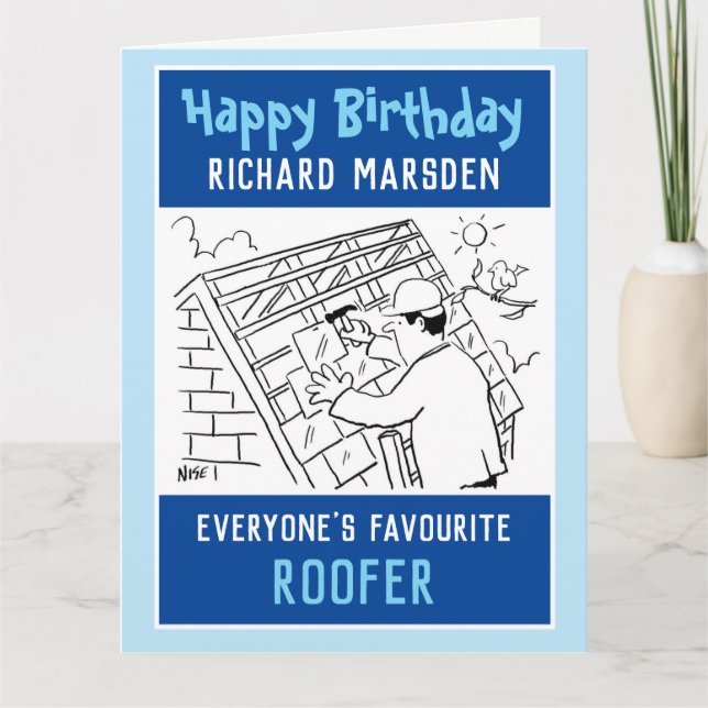 Grattis på födelsedagen Roofer Kort (Framsida)