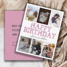 Grattis på födelsedagen Rosa 6 Fotokollage Greetin