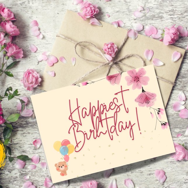 grattis på födelsedagen Rosa blomsterkort , Födels Tack Kort (Skapare uppladdad)