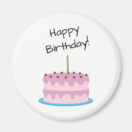 Grattis på födelsedagen Rosa Cake Magnet