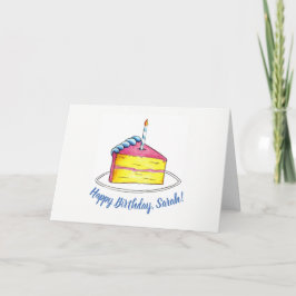 Grattis på födelsedagen Rosa Cake Segce Candle Per Kort