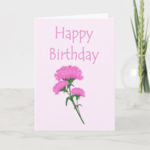 Grattis på födelsedagen Rosa Carnation Kort