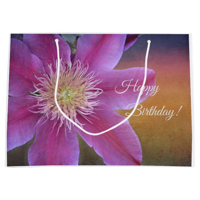 Grattis på födelsedagen Rosa Clematis (Framsidan)