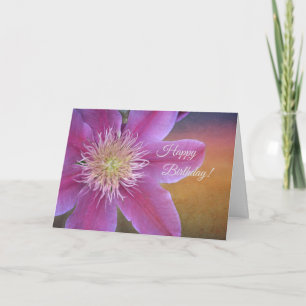 Grattis på födelsedagen Rosa Clematis Kort