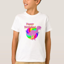 Grattis på födelsedagen Rosa Dinosaur T-Rex T-shirt