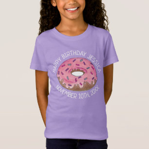 Grattis på födelsedagen Rosa Donut Doughnut Bday G T Shirt