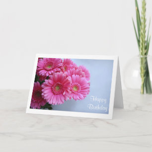 Grattis på födelsedagen Rosa Gerbera Daisys hälsni Kort