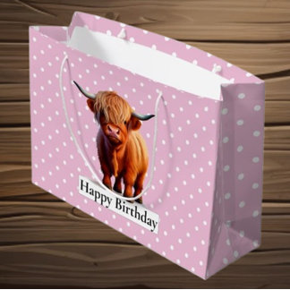GRATTIS PÅ FÖDELSEDAGEN Rosa LÅNGHÅRIG KO