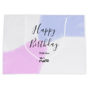 Grattis på födelsedagen rosa lila pastell namn enk