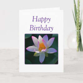 Grattis på födelsedagen Rosa Lotus Flower Kort