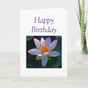 Grattis på födelsedagen Rosa Lotus Flower Kort