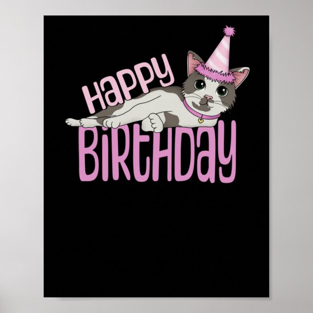 GRATTIS PÅ FÖDELSEDAGEN - ROSA POSTER (Framsidan)