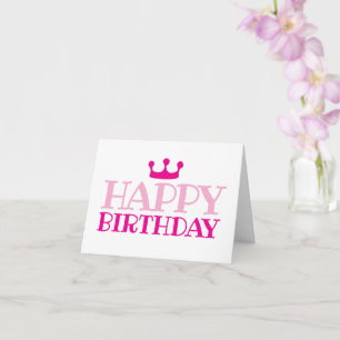 Grattis på födelsedagen Rosa Princess Girl Girl Fo Kort