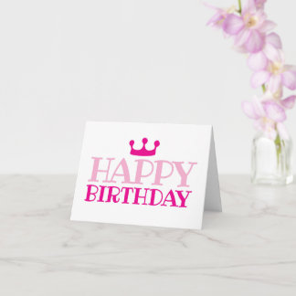 Grattis på födelsedagen Rosa Princess Girl Girl Fo Kort