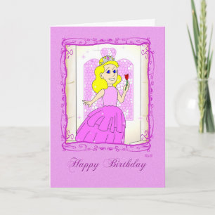 Grattis på födelsedagen: Rosa Princess Kort