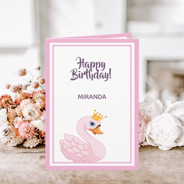 Grattis på födelsedagen rosa prinsessan svan på vi kort (Skapare uppladdad)