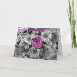 Grattis på födelsedagen-Rosa ros Kort