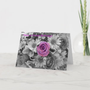 Grattis på födelsedagen-Rosa ros Kort
