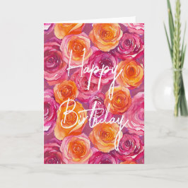 Grattis på födelsedagen Rosa Ros Viklad Lyckönskni Kort