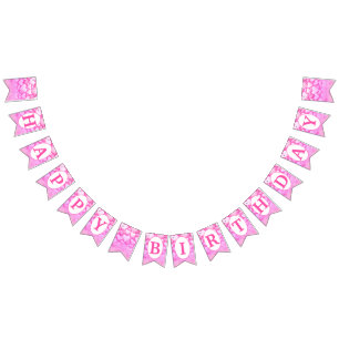 GRATTIS PÅ FÖDELSEDAGEN Rosa vid party Vimplar