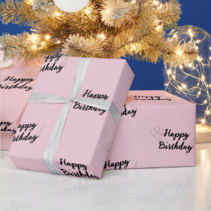 Grattis på födelsedagen Rosa Wrapping Papper Presentpapper