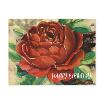 Grattis på födelsedagen Rose Postkort