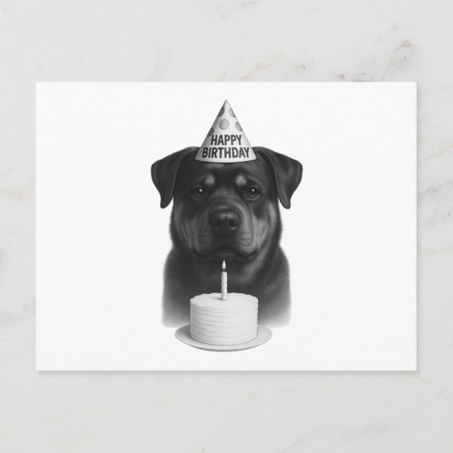 Grattis på födelsedagen Rottweiler Helg Vykort (Framsida)
