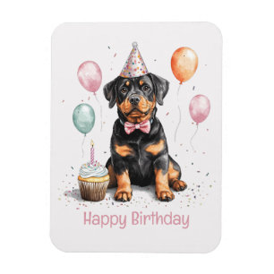 Grattis på födelsedagen Rottweiler Hund Magnet