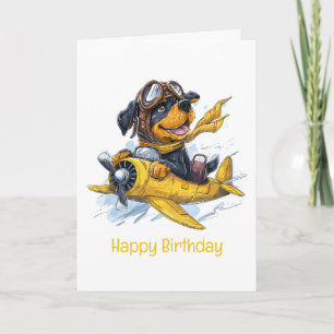 Grattis på födelsedagen Rottweiler-Hund-pilotflygp Kort