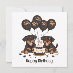 Grattis på födelsedagen Rottweiler Hundar Kort