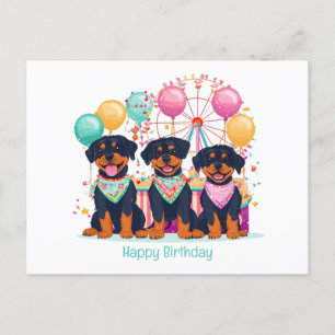 Grattis på födelsedagen Rottweiler Hundar På En Ci Vykort