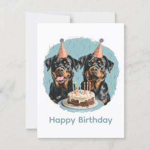Grattis på födelsedagen Rottweiler Hundar Vykort