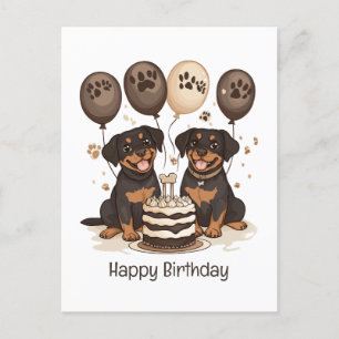 Grattis på födelsedagen Rottweiler Hundar Vykort