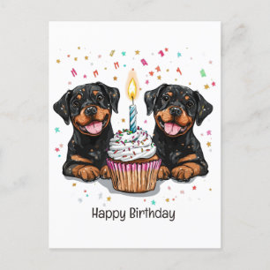 Grattis på födelsedagen Rottweiler Hundar Vykort